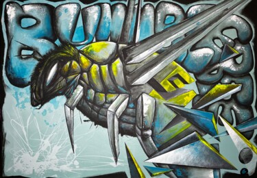 Peinture intitulée "Bumblebee" par Sébastien Gaonach, Œuvre d'art originale, Acrylique Monté sur Châssis en bois