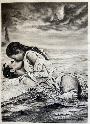 图画 标题为“love between a man…” 由Radan As, 原创艺术品, 铅笔
