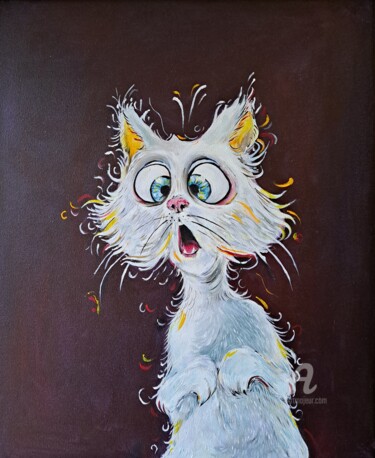 Painting titled ""Le Choc du Lundi "" by Hajer Aloui, Original Artwork, Acrylic