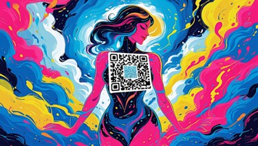 제목이 "QR code: tempest"인 디지털 아트 Modane로, 원작, AI 생성 이미지