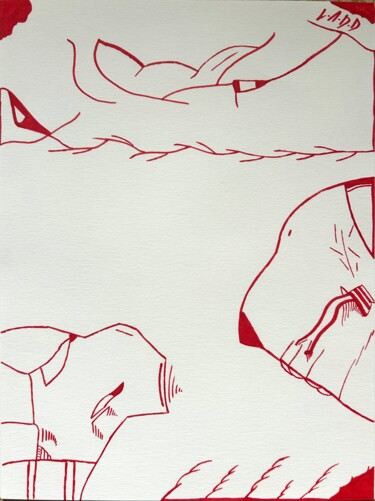 Drawing titled "L'aura" by L.A.D.D, Original Artwork, Marker