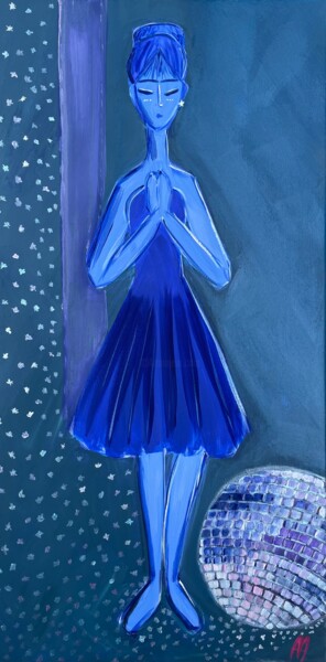 绘画 标题为“La danseuse” 由Aurelie Assemat, 原创艺术品, 丙烯 安装在木质担架架上