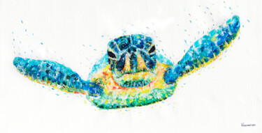 Beautiful Turtle Peinture intitulée "Beautiful Turtle" par Anatoli Voznarski, Œuvre d'art originale, Acrylique Monté sur Châssis en bois