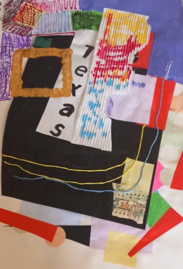 Collages intitulée "Texas 2" par Ronnie Kolner, Œuvre d'art originale, Collages