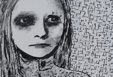 「Young Maria」というタイトルの描画 Milto Siderisによって, オリジナルのアートワーク, インク