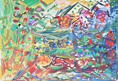 Painting titled "Placers fluviaux" by Yuriy Samsonov, Original Artwork, Gouache