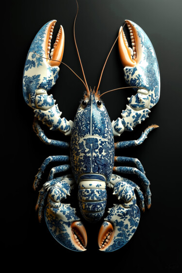 数字艺术 标题为“Delftware lobster 02” 由By Renzo, 原创艺术品, AI生成的图像