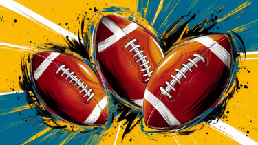 数字艺术 标题为“American footballs” 由Jafeth Moiane, 原创艺术品, AI生成的图像