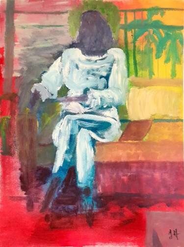 Peinture intitulée "Cocktail sur la pla…" par Isabelle Martinez, Œuvre d'art originale, Huile Monté sur Autre panneau rigide