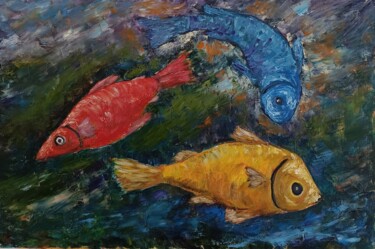 绘画 标题为“Aquarium” 由Vitalii Bondarenko (ViBond), 原创艺术品, 油