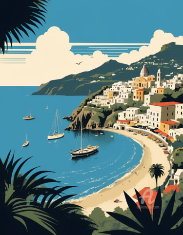 Italy: Retro Modern Illustration #38 "Italy: Retro Modern…" başlıklı Dijital Sanat Skullvers3 tarafından, Orijinal sanat, 2D Dijital Çalışma