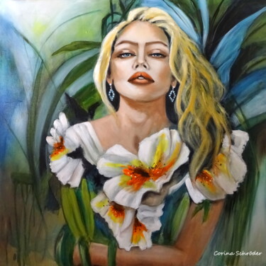 Painting titled "Wild heart" by Corina Schröder, Original Artwork, Oil Mounted on Wood Stretcher frame