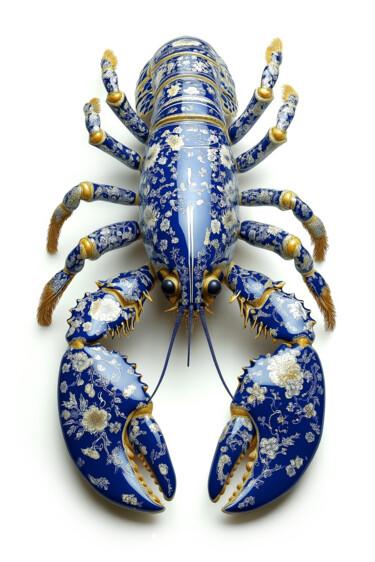 数字艺术 标题为“Delftware lobster w…” 由By Renzo, 原创艺术品, AI生成的图像