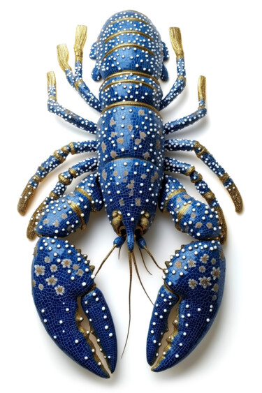 数字艺术 标题为“Delftware lobster w…” 由By Renzo, 原创艺术品, AI生成的图像