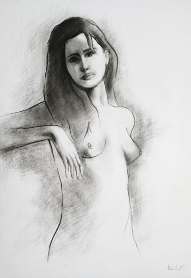 Disegno intitolato "I know the truth" da Luciano Lombardi, Opera d'arte originale, Carbone