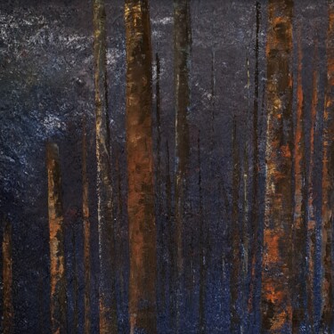 Pittura intitolato "Brumeux" da Cécile Delaveau, Opera d'arte originale, Olio Montato su Telaio per barella in legno