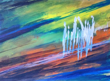 Malerei mit dem Titel "Whispering spirits" von Milto Sideris, Original-Kunstwerk, Acryl