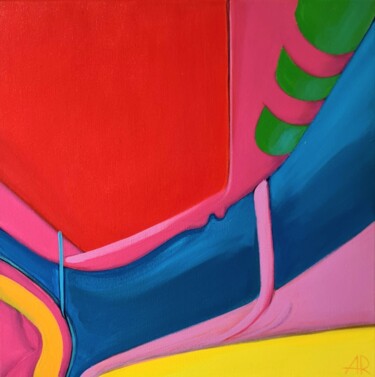 Painting titled "Depth" by Aleksandra Romanova, Original Artwork, Acrylic Mounted on Wood Stretcher frame