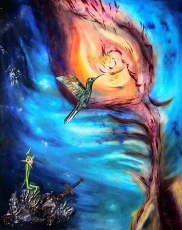 Peinture intitulée "Le Ciel" par Anne Brigaud, Œuvre d'art originale, Acrylique