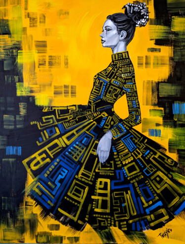 "Golden Echoes" başlıklı Tablo Trayko Popov tarafından, Orijinal sanat, Akrilik Ahşap Sedye çerçevesi üzerine monte edilmiş