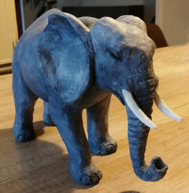 Sculpture intitulée "Ernest" par Isabelle Bodiguel, Œuvre d'art originale, Terre cuite