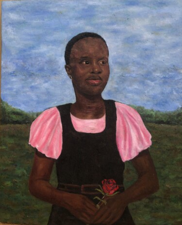 Pittura intitolato "Sisterly love A Bon…" da Enoch Oyewole, Opera d'arte originale, Olio