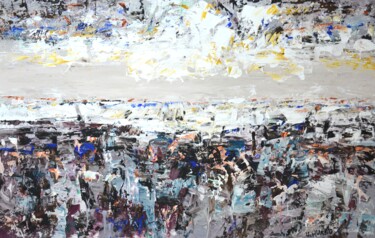 Painting titled "Abstraction 2" by Uladzimir Hurbo, Original Artwork, Acrylic Mounted on Wood Stretcher frame