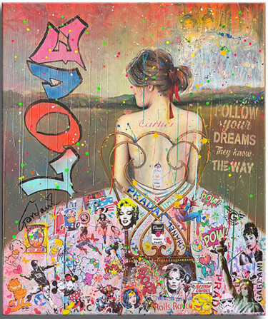 Painting titled "Love the Way - Orig…" by Gardani, Original Artwork, Oil Mounted on Wood Stretcher frame
