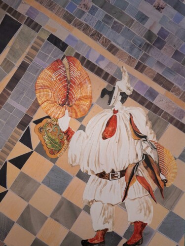 Collages titled "É difícil enxergar" by Adriana Benatti, Original Artwork, Collages Mounted on Cardboard