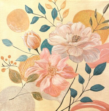 The tenderness of flowers Painting titled "The tenderness of f…" by Anastasiya Utlyakova, Original Artwork, Acrylic Mounted on Wood Stretcher frame