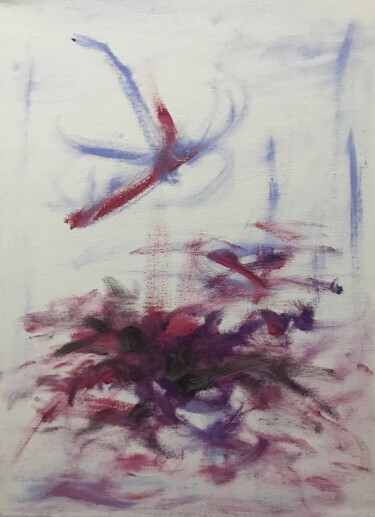 Painting titled "250227" by Wei Hao 000, Original Artwork, Oil Mounted on Wood Stretcher frame