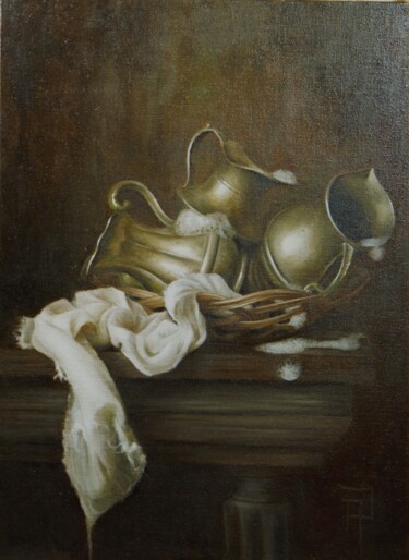 绘画 标题为“Nature morte aux tr…” 由Anne Laure Dionot, 原创艺术品, 油