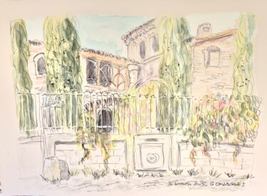 Painting titled "Une ancienne maison…" by Geneviève Baud Caizergues, Original Artwork, Watercolor
