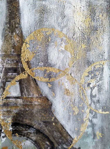 Painting titled "Eiffel petit format…" by Anne Robin, Original Artwork, Acrylic