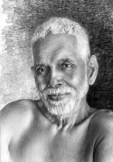 图画 标题为“Shri Ramana” 由Алексей Валсамаки, 原创艺术品, 铅笔