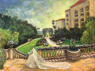 Painting titled "WEDDING CEREMONY  W…" by Richard Flynn Flynn, Original Artwork, Oil Mounted on Wood Stretcher frame