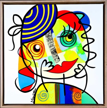 Peinture intitulée "Woman 60x60" par Muriel Matt, Œuvre d'art originale, Acrylique Monté sur Châssis en bois