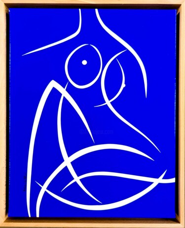 Peinture intitulée "Woman 10 traits 40x…" par Muriel Matt, Œuvre d'art originale, Acrylique Monté sur Châssis en bois