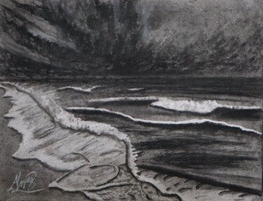 Disegno intitolato "Free 003" da Alicia Lopez, Opera d'arte originale, Carbone