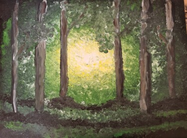 Malerei mit dem Titel "Forêt" von Jean François Santiago, Original-Kunstwerk, Acryl