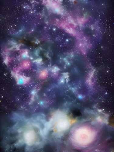 Digital Arts titled "Starry Cosmos Wonde…" by Meahau, Original Artwork, AI generated image