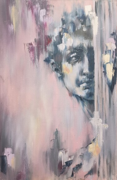 I am near. David. Pink complex. Oil on canvas. Peinture intitulée "I am near. David. P…" par Allen Light, Œuvre d'art originale, Huile Monté sur Châssis en bois
