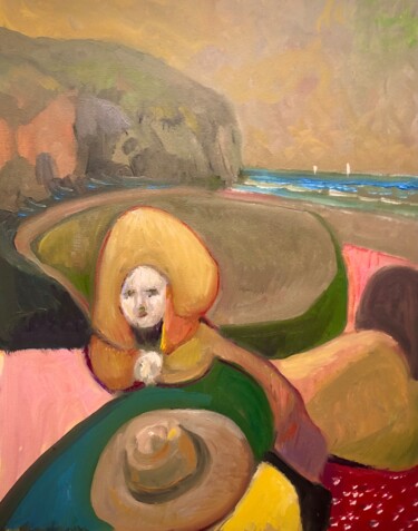 绘画 标题为“ON THE BEACH” 由Richard Flynn Flynn, 原创艺术品, 油 安装在木质担架架上