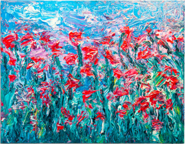 Painting titled "Humming Letter #64" by Ji-An Kwon, Original Artwork, Acrylic Mounted on Wood Stretcher frame