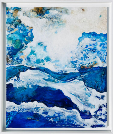 Painting titled "Ecume stellaire" by Emma Lapassouze, Original Artwork, Acrylic Mounted on Wood Stretcher frame
