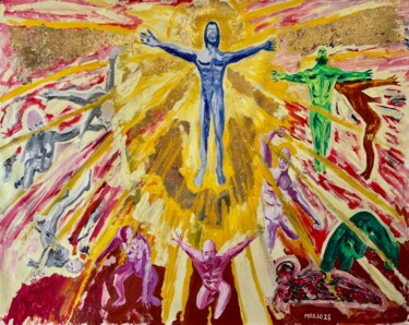 Pittura intitolato "L’ascensione dei Gi…" da Mario Pratesi, Opera d'arte originale, Olio
