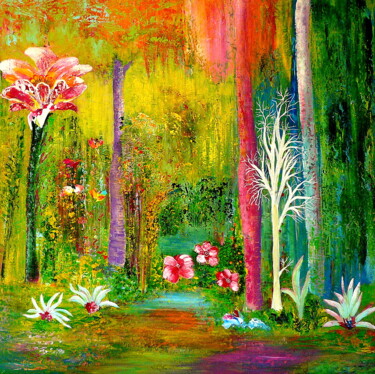 Картина под названием "Mystical Place 11" - Blanka Mandel, Подлинное произведение искусства, Акрил Установлен на Деревянная…