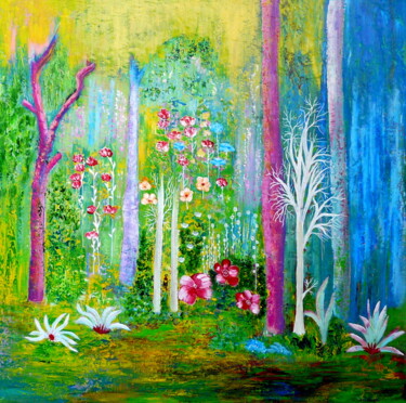 Peinture intitulée "Zauberwald 99" par Blanka Mandel, Œuvre d'art originale, Acrylique Monté sur Châssis en bois