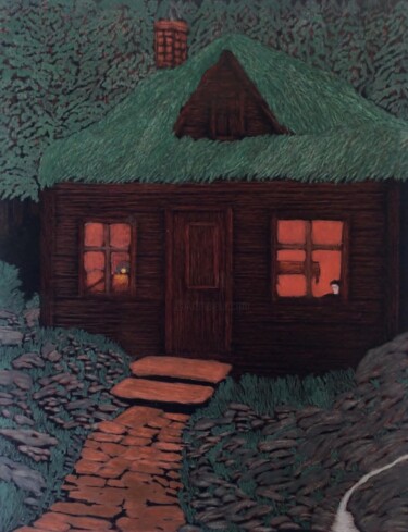 Painting titled "Hermit" by Martin Ashkhatoev, Original Artwork, Acrylic