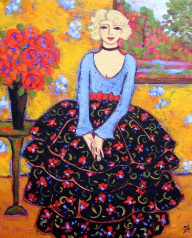 Peinture intitulée "Evening III" par Karen Rieger, Œuvre d'art originale, Acrylique Monté sur Châssis en bois